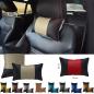 Preview: 1 Paar Auto Nackenkissen 20x30cm Nackenpolster Leder Schwarz ZWEIFARBIG LEDER