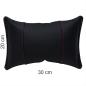 Preview: 1 Paar Auto Nackenkissen 20x30cm Nackenpolster Leder Schwarz mit Perforiert LEDER