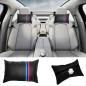 Preview: 2 Stück Auto Nackenkissen Nackenpolster Leder M DESIGN Schwarz Blau Rot Hellblau