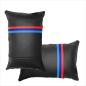 Preview: 2 Stück Auto Nackenkissen Nackenpolster Leder M DESIGN Schwarz Blau Rot Hellblau