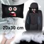 Preview: 1 Paar Auto Nackenkissen 20x30cm Nackenpolster Leder Schwarz mit Druck Design Smiley LOVE EYES