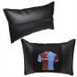 Preview: 1 Paar Auto Nackenkissen 20x30cm Nackenpolster Leder Schwarz mit Druck Design Türkische Mannschaften