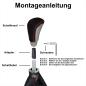 Preview: XKERIBOM Auto Getriebekopf Manueller Schaltknauf mit Adaptern, Universal Leder Aluminium Handball, für die Meisten Kraftfahrzeuge XSKF895