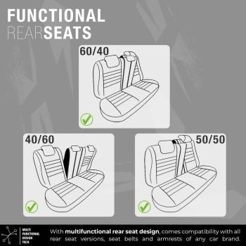 Preview: Premium Autositzbezug Komplett Set Universal