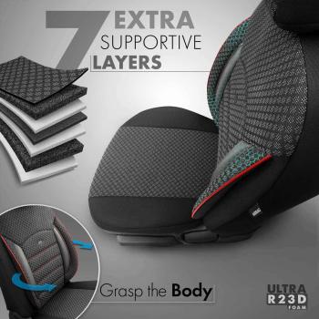 Preview: Auto Sitzbezug Set Universal Vorne und Hinten Komfortabel Komplett Set