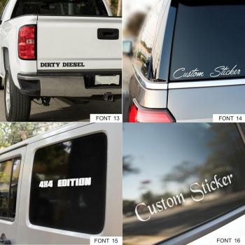 Preview: Dein Wunschtext als Aufkleber – Auto - Motorrad - Showroom Sticker Folie - Xkeribom Workshop