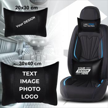 Preview: Nackenpolster Rückenpolster Personalisiert Bild Logo TEXT DTF auf Polster  Auto Nackenpolster Nackenstütze Rückenpolsterung