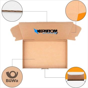 Preview: 50 Stück Packung Maxibriefkartons 180 x 130 x 45 mm Maxibrief MB-2 Weiß Versand Post Faltschachtel mit/ohne Druck LOGO TEXT