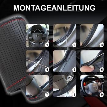 Xkeribom PU Leder Lenkradbezug zum Schnüren 100% Handwerk und Qualität 37-38cm Perforiert Optik Punkt Model mit Farbauswahl ( XKM LBG 1 )