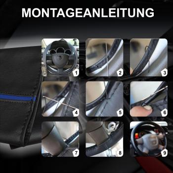 Xkeribom Auto Pu Leder Lenkradbezug zum Schnüren 37-38cm 12 Uhr Markierung Design mit Farbauswahl ( XKM-XLB5 )