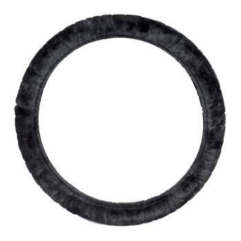 Xkeribom Lenkradbezug 37-38cm Lenkradschoner Lenkradschutz Plüsch Schwarz Grau