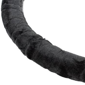 Xkeribom Lenkradbezug 37-38cm Lenkradschoner Lenkradschutz Plüsch Schwarz Grau