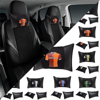 1 Paar Auto Nackenkissen 20x30cm Nackenpolster Leder Schwarz mit Druck Design Türkische Mannschaften