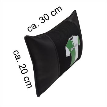 Preview: 1 Paar Auto Nackenkissen 20x30cm Nackenpolster Leder Schwarz mit Druck Design Türkische Mannschaften