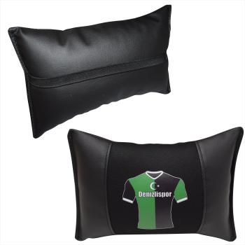 Preview: 1 Paar Auto Nackenkissen 20x30cm Nackenpolster Leder Schwarz mit Druck Design Türkische Mannschaften