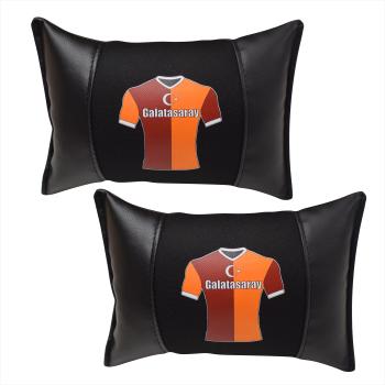 1 Paar Auto Nackenkissen 20x30cm Nackenpolster Leder Schwarz mit Druck Design Türkische Mannschaften