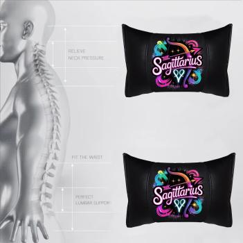 Sagittarius- 1 Paar Auto Nackenkissen 20x30cm Nackenpolster mit Druck Astrologie ZODIAC STERNZEICHEN HOROSCOPE