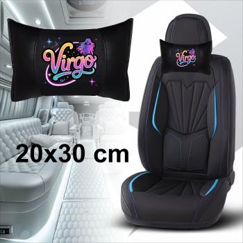Preview: VIRGO - 1 Paar Auto Nackenkissen 20x30cm Nackenpolster mit Druck Astrologie ZODIAC STERNZEICHEN HOROSCOPE