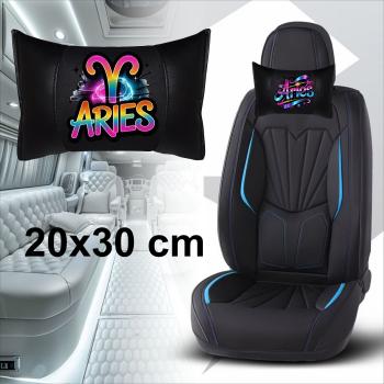 Preview: ARIES - 1 Paar Auto Nackenkissen 20x30cm Nackenpolster mit Druck Astrologie ZODIAC STERNZEICHEN HOROSCOPE