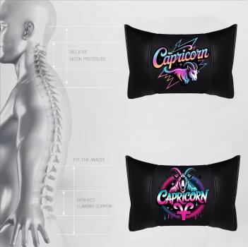 CAPRICORN- 1 Paar Auto Nackenkissen 20x30cm Nackenpolster mit Druck Astrologie ZODIAC STERNZEICHEN HOROSCOPE - Kopie