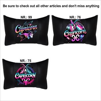 CAPRICORN- 1 Paar Auto Nackenkissen 20x30cm Nackenpolster mit Druck Astrologie ZODIAC STERNZEICHEN HOROSCOPE - Kopie