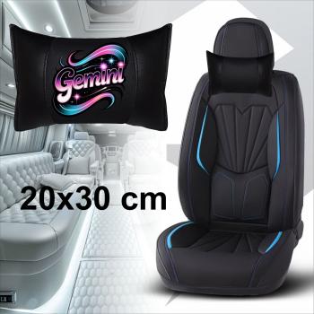 Preview: GEMINI - 1 Paar Auto Nackenkissen 20x30cm Nackenpolster mit Druck Astrologie ZODIAC STERNZEICHEN HOROSCOPE