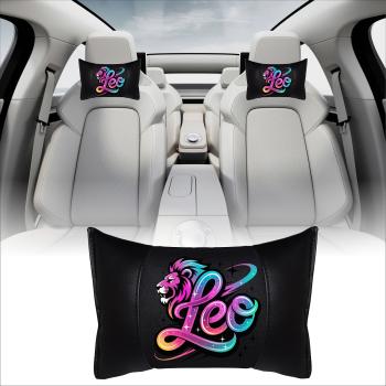 Preview: LEO- 1 Paar Auto Nackenkissen 20x30cm Nackenpolster mit Druck Astrologie ZODIAC STERNZEICHEN HOROSCOPE