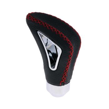 XKERIBOM Auto Getriebekopf Manueller Schaltknauf mit Adaptern, Universal Leder Aluminium Handball, für die Meisten Kraftfahrzeuge XSKF403
