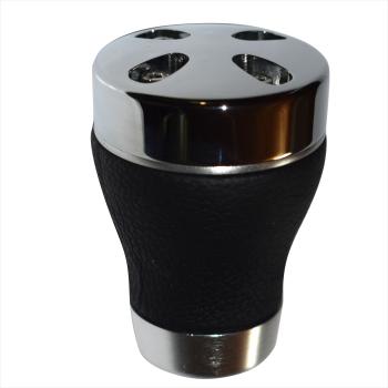 XKERIBOM Auto Getriebekopf Manueller Schaltknauf mit Adaptern, Universal Leder Aluminium Handball, für die Meisten Kraftfahrzeuge XSKF405