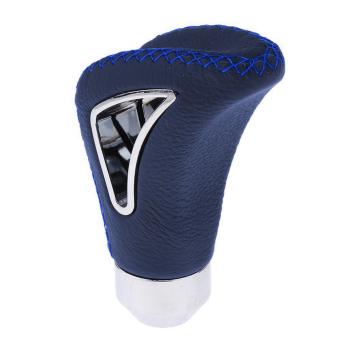 XKERIBOM Auto Getriebekopf Manueller Schaltknauf mit Adaptern, Universal Leder Aluminium Handball, für die Meisten Kraftfahrzeuge XSKF717
