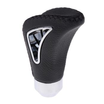 XKERIBOM Auto Getriebekopf Manueller Schaltknauf mit Adaptern, Universal Leder Aluminium Handball, für die Meisten Kraftfahrzeuge XSKF834