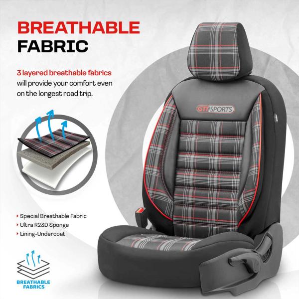 Fly Hong Autositzbezug, Vorne Und Hinten 5-sitziges Set Universal Leder