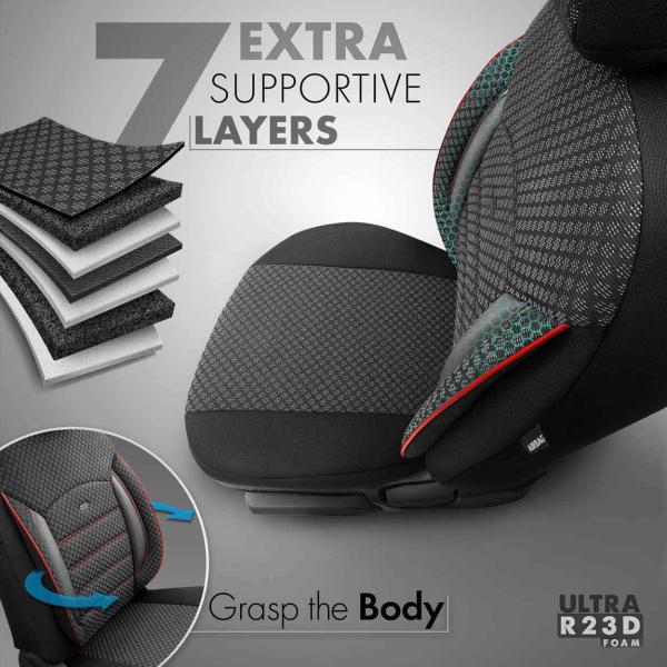 Auto Sitzbezug Set Universal Vorne und Hinten Komfortabel Komplett Set