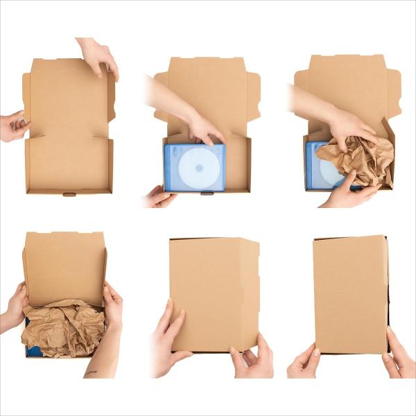 50 Stück Packung Maxibriefkartons 180 x 130 x 45 mm Maxibrief MB-2 Weiß Versand Post Faltschachtel mit/ohne Druck LOGO TEXT