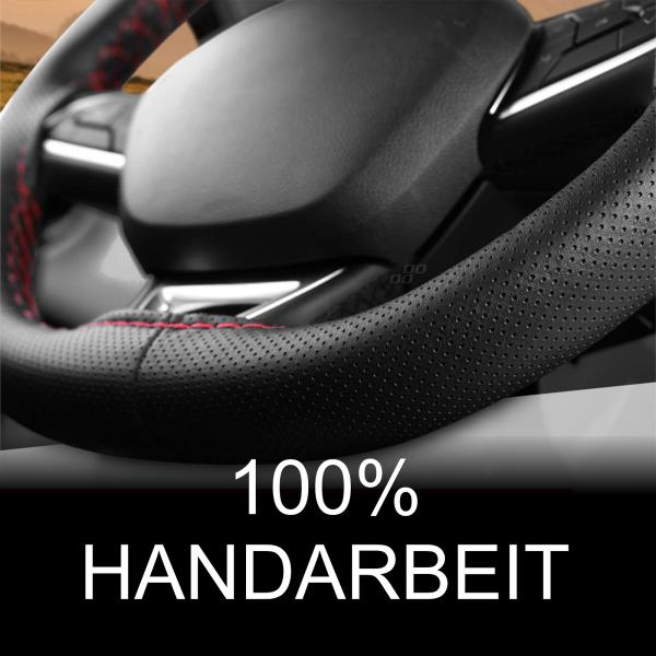 Xkeribom PU Leder Lenkradbezug zum Schnüren 100% Handwerk und Qualität 37-38cm Perforiert Optik Punkt Model mit Farbauswahl ( XKM LBG 1 )