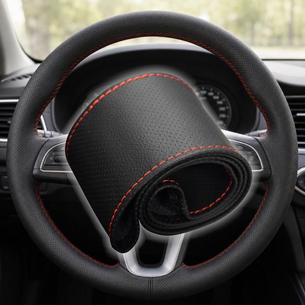 Xkeribom Original AUTO PU Leder Lenkradbezug zum Schnüren 37-38cm ECHT PERFORIERT 100% HANDARBEIT mit Farbauswahl