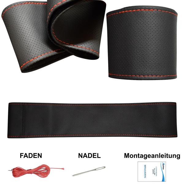 Xkeribom Original AUTO PU Leder Lenkradbezug zum Schnüren 37-38cm ECHT PERFORIERT 100% HANDARBEIT mit Farbauswahl