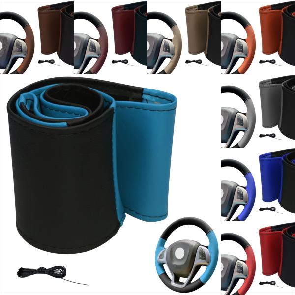 XLBG5 Xkeribom Leder Lenkradbezug zum Schnüren 37-38cm 4 Teilig Design mit Farbauswahl + STAFFELPREISE