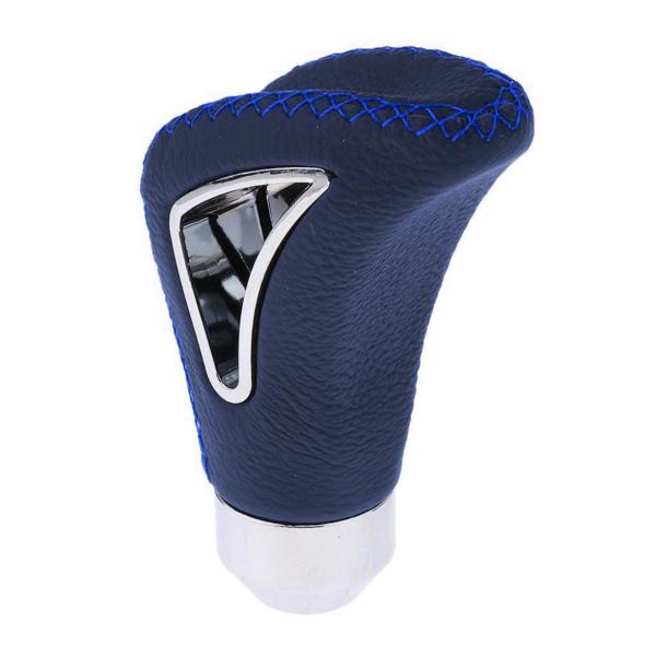 XKERIBOM Auto Getriebekopf Manueller Schaltknauf mit Adaptern, Universal Leder Aluminium Handball, für die Meisten Kraftfahrzeuge XSKF717