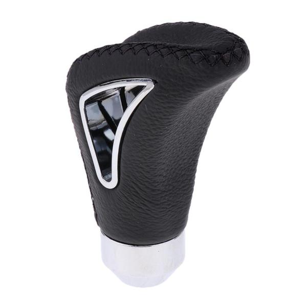 XKERIBOM Auto Getriebekopf Manueller Schaltknauf mit Adaptern, Universal Leder Aluminium Handball, für die Meisten Kraftfahrzeuge XSKF834