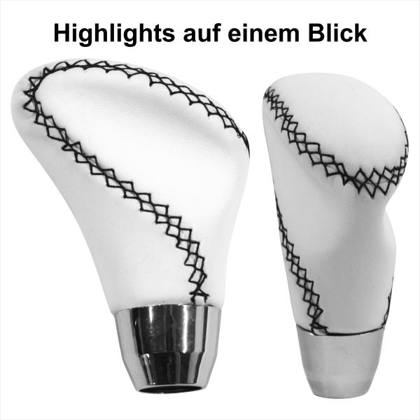 XKERIBOM Auto Getriebekopf Manueller Schaltknauf mit Adaptern, Universal Leder Aluminium Handball, für die Meisten Kraftfahrzeuge XSKF882